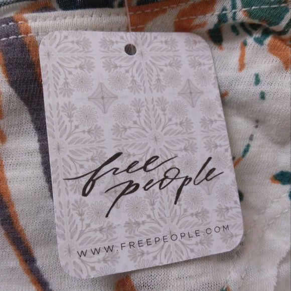 NWT FREE PEOPLE DREAMED OF YOU TEE IN TEAL COMBO XS - Picture 6 of 6